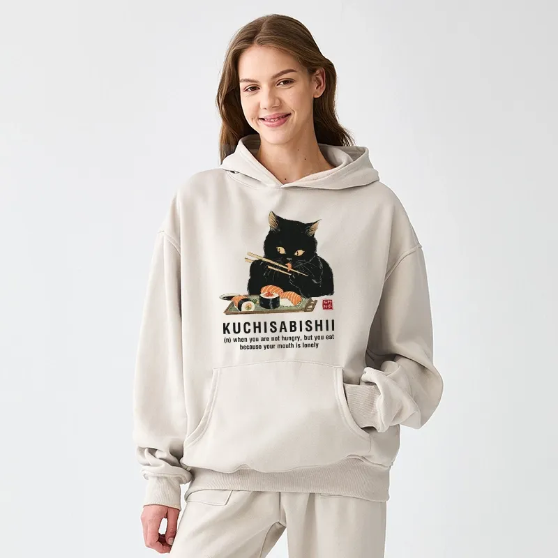 Tokyo-Tiger Cat：Not Hungry, Just Bored Aldult Fleece Hoodie