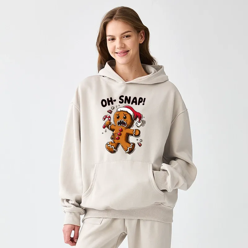 Tokyo-Tiger Oh Snap The Gingerbread Man's Christmas Chaos Aldult Fleece Hoodie