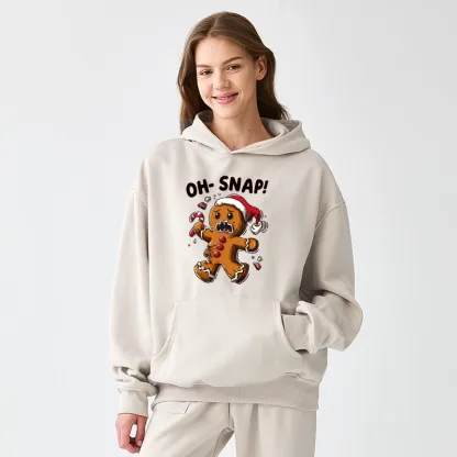 Tokyo-Tiger Oh Snap The Gingerbread Man's Christmas Chaos Aldult Fleece Hoodie