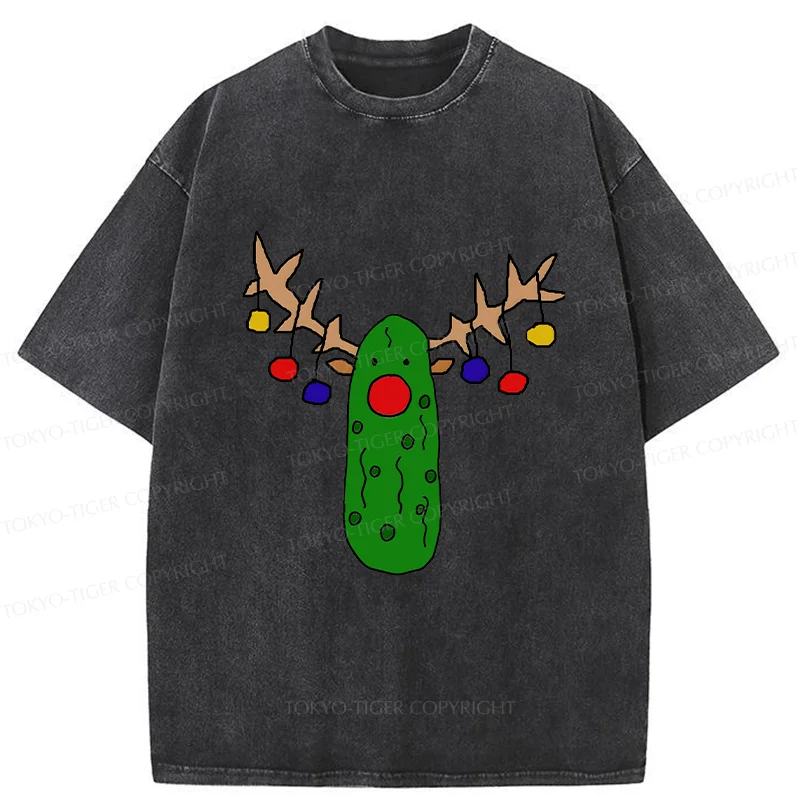 Tokyo-Tiger Christmas Of Pickles Washed T-Shirt