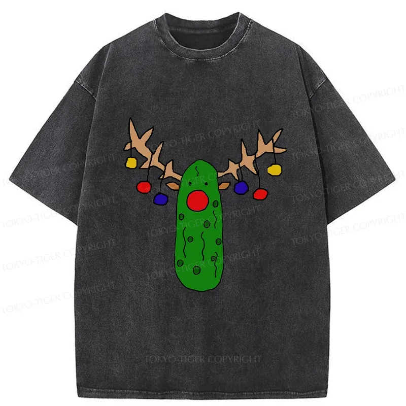 Tokyo-Tiger Christmas Of Pickles Washed T-Shirt