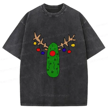 Tokyo-Tiger Christmas Of Pickles Washed T-Shirt