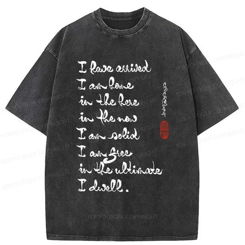Tokyo-Tiger Zen Sayings Washed T-Shirt