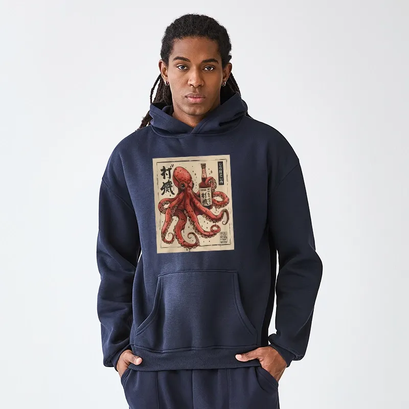 Tokyo-Tiger Osaka Saké Octopus Aldult Fleece Hoodie