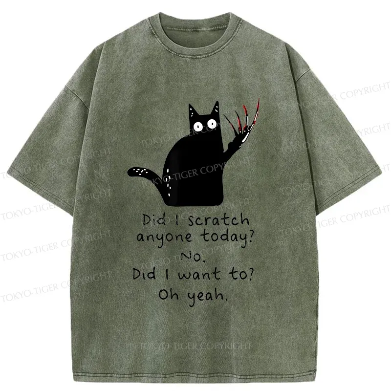 Tokyo-Tiger Cats With Sharp Claws Washed T-Shirt