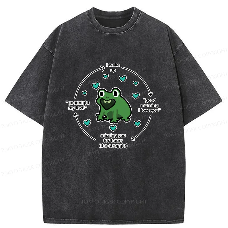 Tokyo-Tiger A Frog Deeply In Love Washed T-Shirt