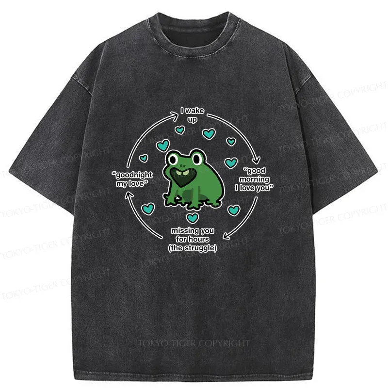 Tokyo-Tiger A Frog Deeply In Love Washed T-Shirt