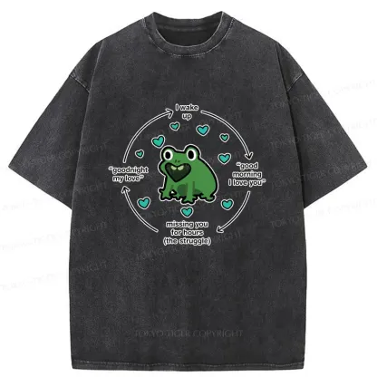 Tokyo-Tiger A Frog Deeply In Love Washed T-Shirt