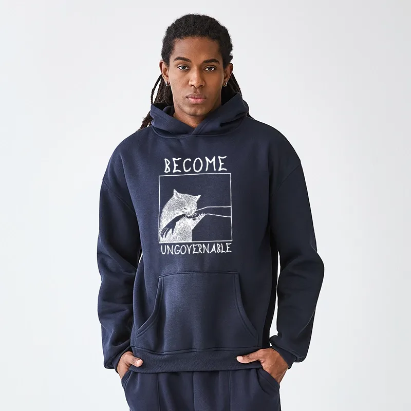 Tokyo-Tiger Cat Biting Arm Aldult Fleece Hoodie