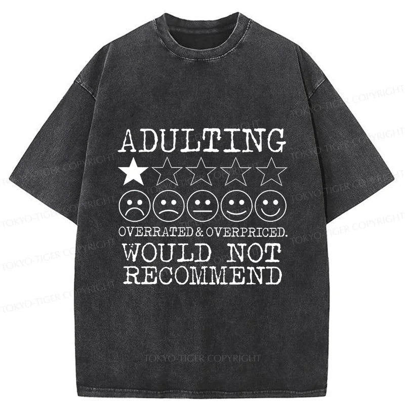 Tokyo-Tiger Not Recommended For Adults Washed T-Shirt