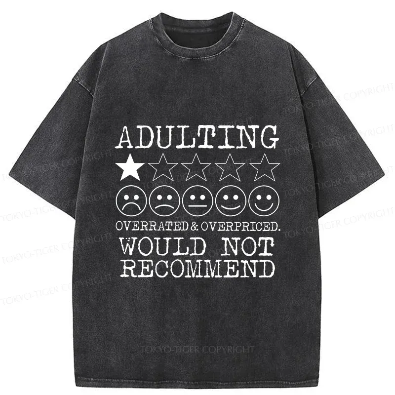 Tokyo-Tiger Not Recommended For Adults Washed T-Shirt