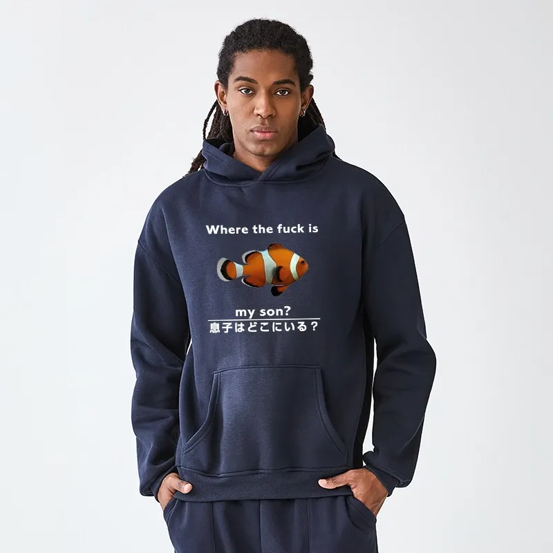 Tokyo-Tiger Fish Looking For Son Aldult Fleece Hoodie
