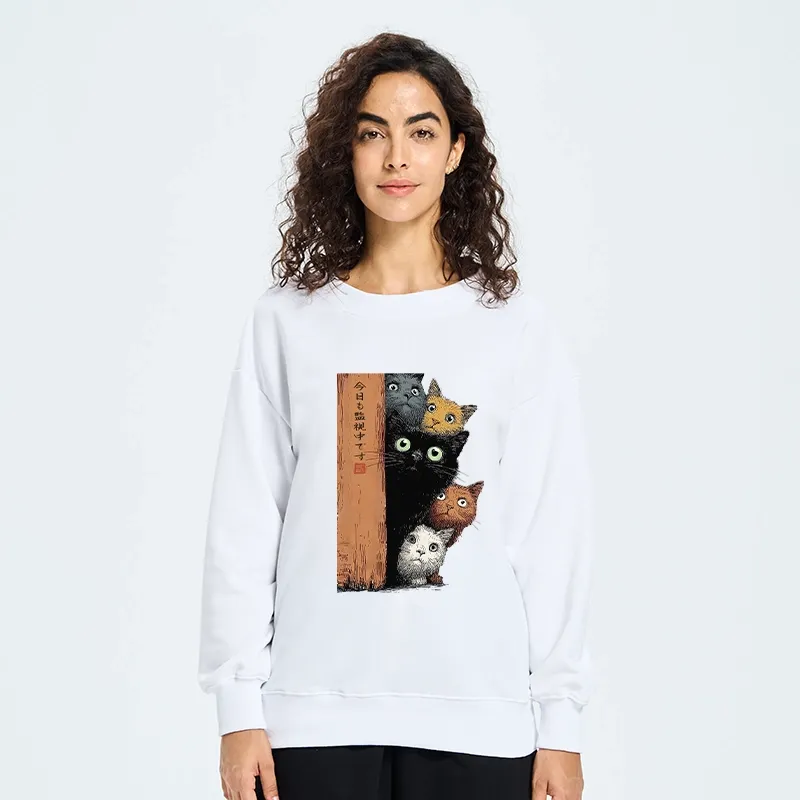 Tokyo-Tiger Five Cats Are Watching You Classic Sweatshirt