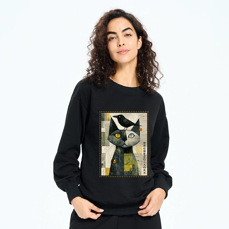 Tokyo-Tiger The Cat And The Crow Are Planning To Rule The World Classic Sweatshirt