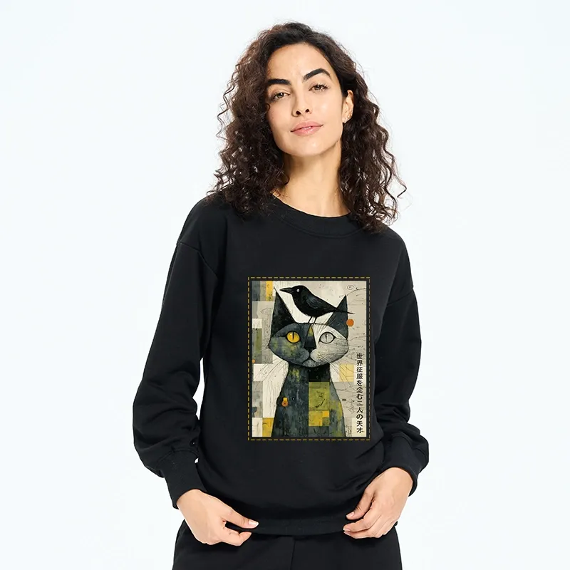 Tokyo-Tiger The Cat And The Crow Are Planning To Rule The World Classic Sweatshirt