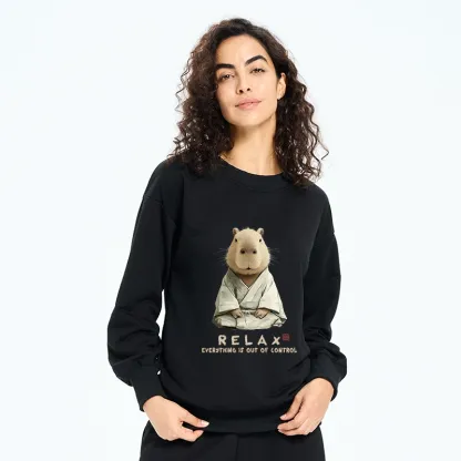 Tokyo-Tiger Zen Capybara：Relax, it's all chaos Classic Sweatshirt