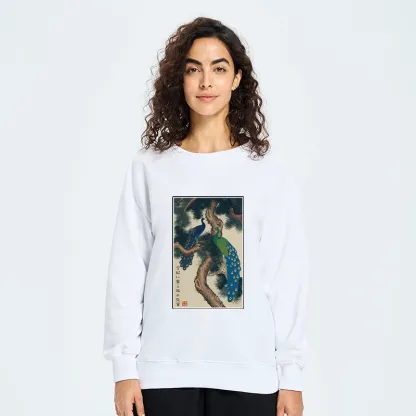 Tokyo-Tiger Peacocks in Snowy Pines Classic Sweatshirt