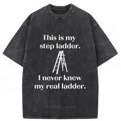 Tokyo-Tiger A Real Ladder Funny Washed T-Shirt