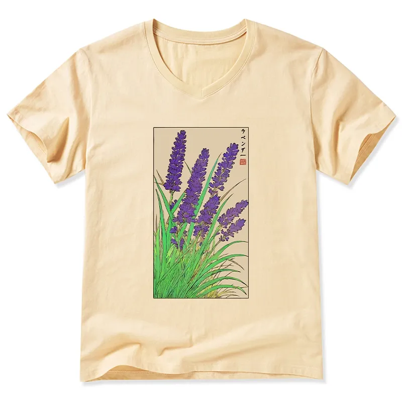 Tokyo-Tiger Japanese Lavender V-Neck Classic T-Shirt