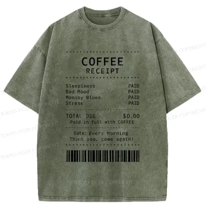 Tokyo-Tiger Coffee Bill Washed T-Shirt