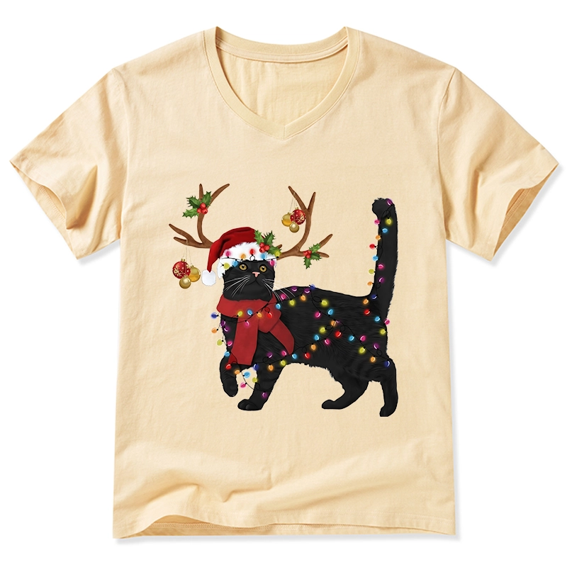 Tokyo-Tiger Christmas Black Cat V-Neck Classic T-Shirt