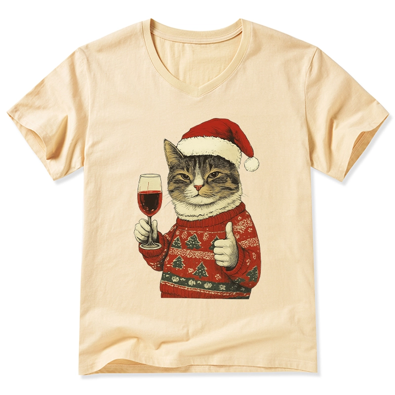 Tokyo-Tiger Christmas Cat Likes V-Neck Classic T-Shirt