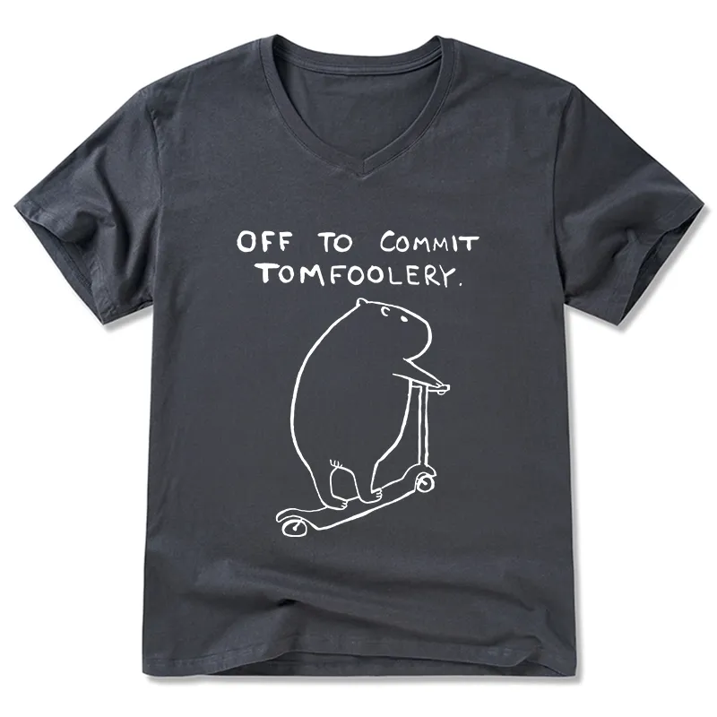 Tokyo-Tiger Capybara Is Ready To Do Something Bad V-Neck Classic T-Shirt