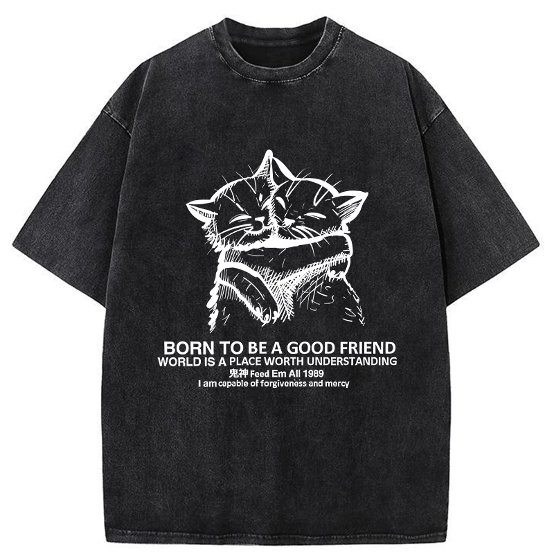Tokyo-Tiger Born To Be A Good Friend Washed T-Shirt