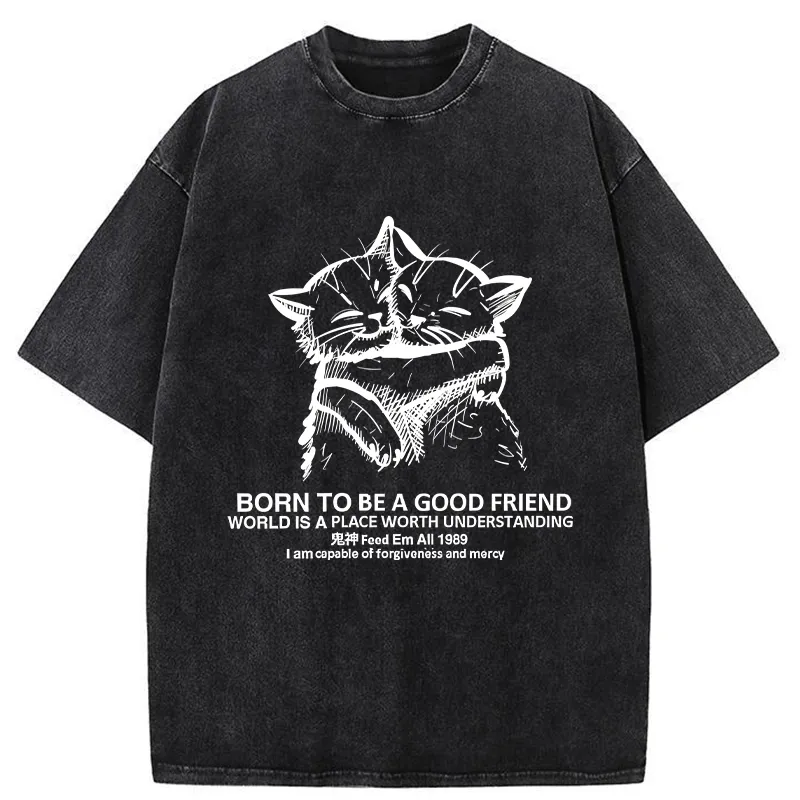 Tokyo-Tiger Born To Be A Good Friend Washed T-Shirt