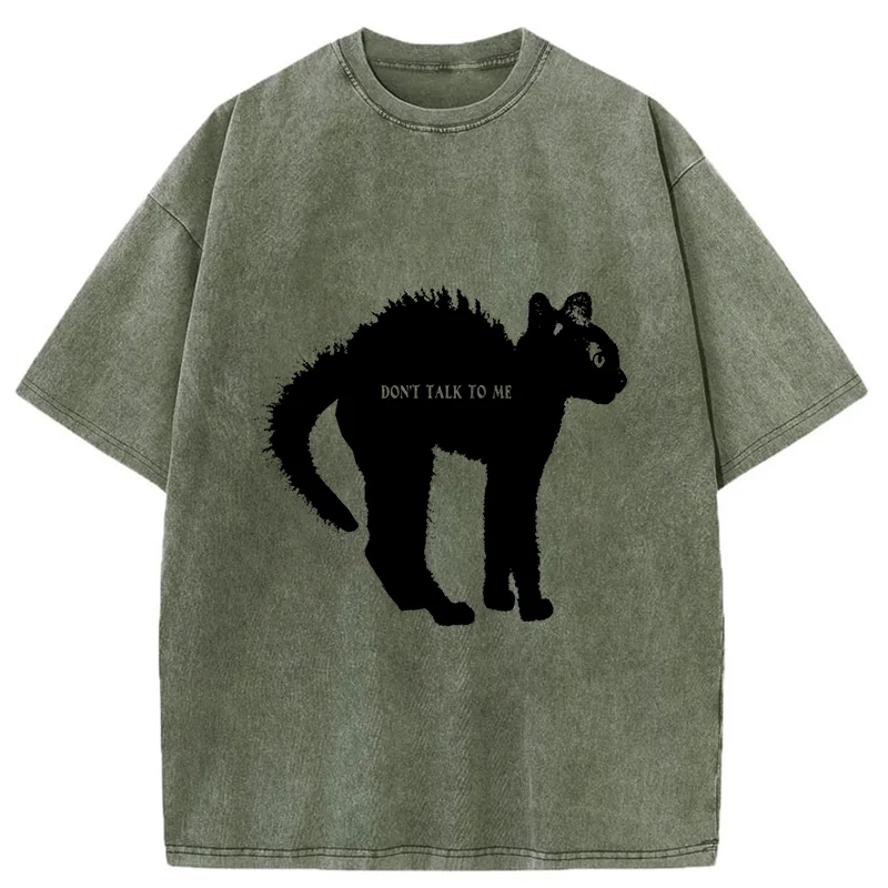 Tokyo-Tiger Frightened Cat Washed T-Shirt