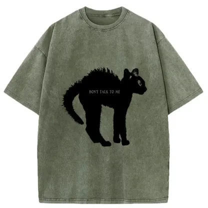 Tokyo-Tiger Frightened Cat Washed T-Shirt