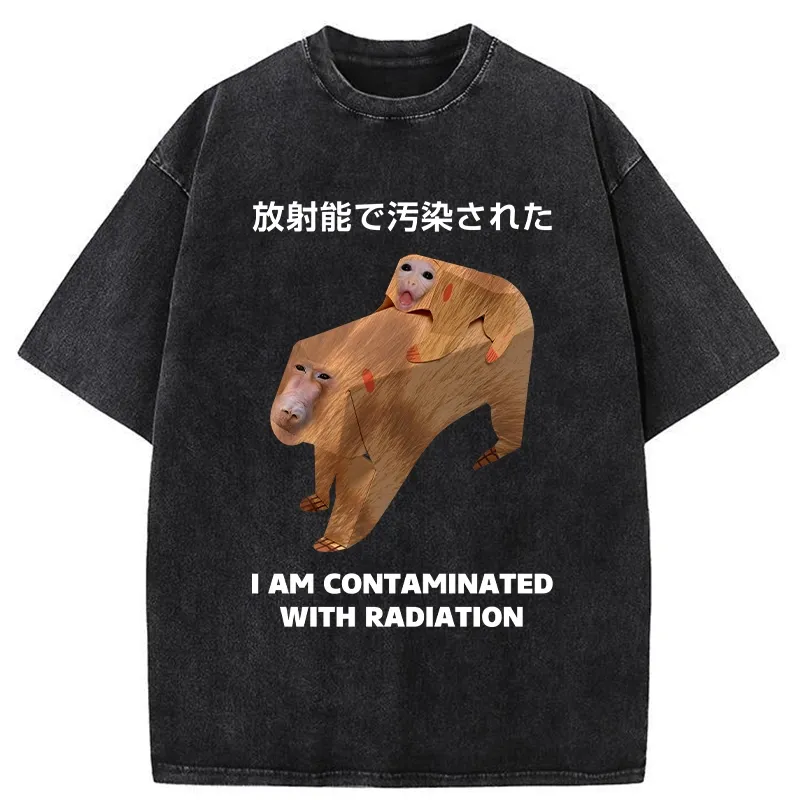 Tokyo-Tiger Monkey Contaminated By Radiation Washed T-Shirt