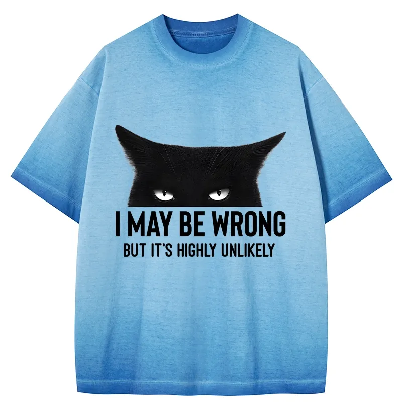 Tokyo-Tiger Cat Can Do No Wrong Gradient Washed T-Shirt
