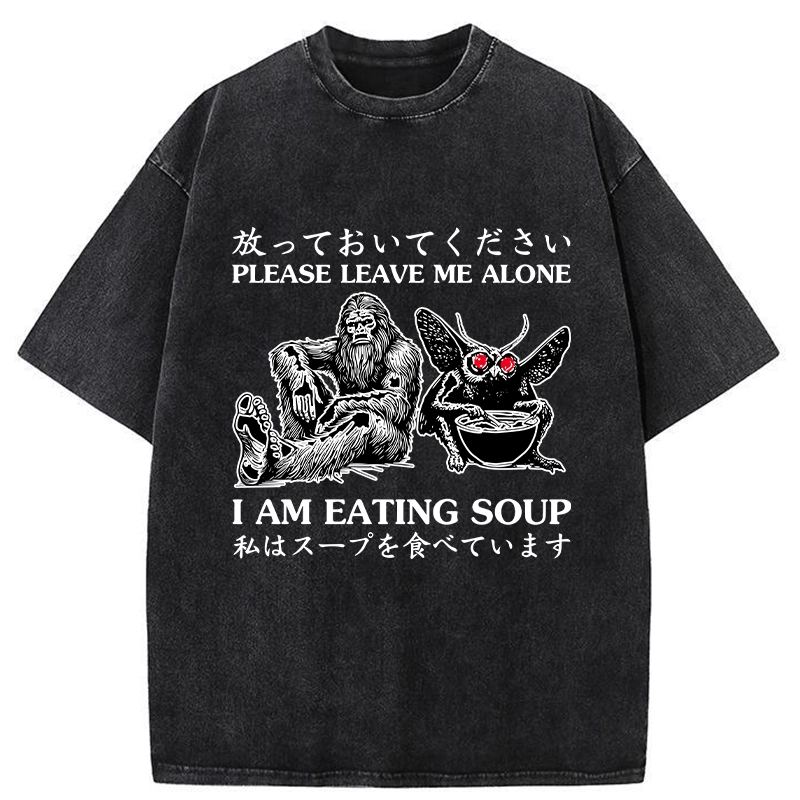 Tokyo-Tiger Please Leave Me Alone Washed T-Shirt