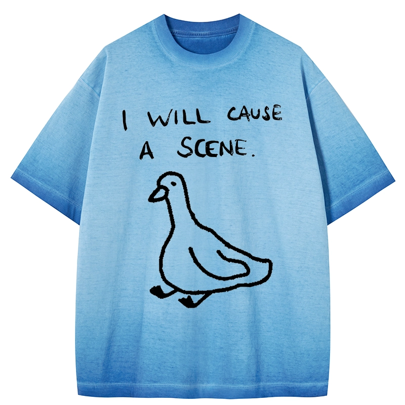 Tokyo-Tiger Stupid Goose Funny Japan Retro Gradient Washed T-Shirt