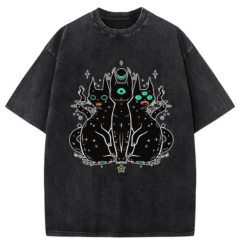 Tokyo-Tiger Mystic Cat Trinity Washed T-Shirt