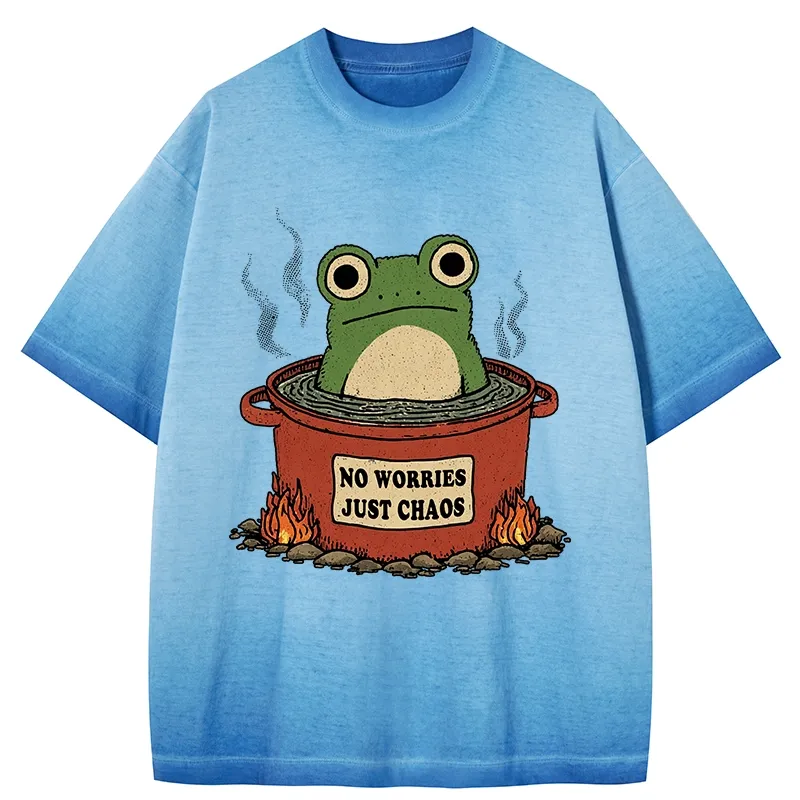 Tokyo-Tiger Frog：No Worries，Just Chaos Gradient Washed T-Shirt