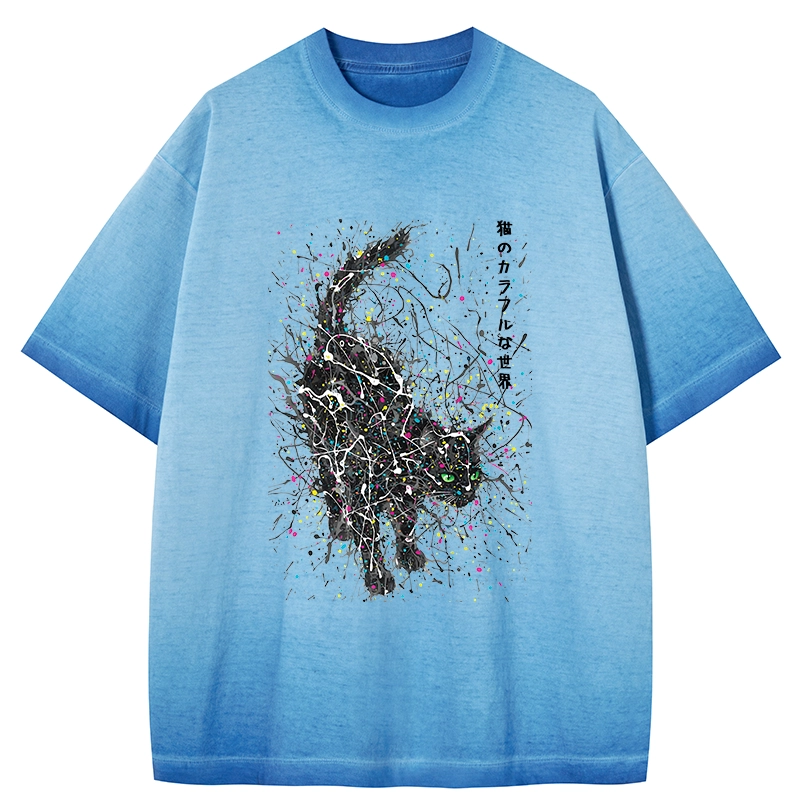 Tokyo-Tiger In The Spectrum Of Cats Gradient Washed T-Shirt