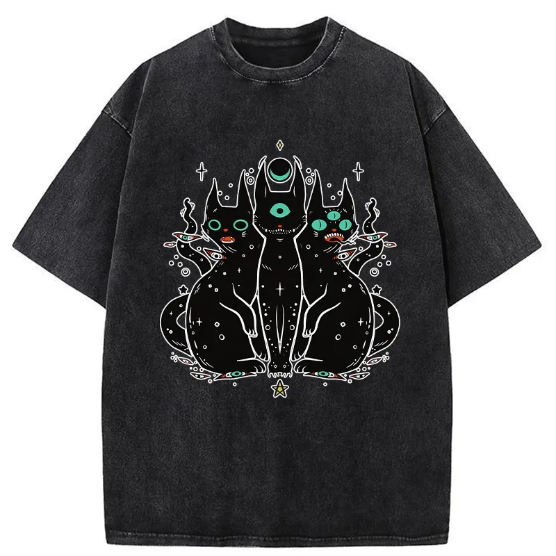 Tokyo-Tiger Mystic Cat Trinity Washed T-Shirt