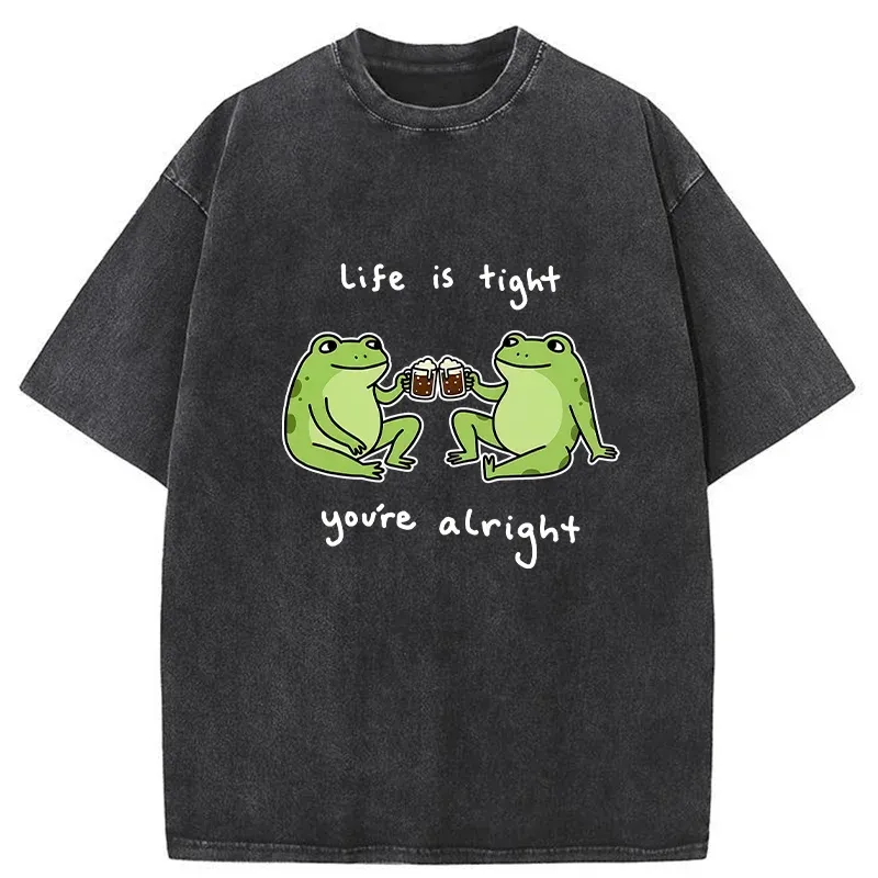 Tokyo-Tiger Frog's Happy Life Washed T-Shirt