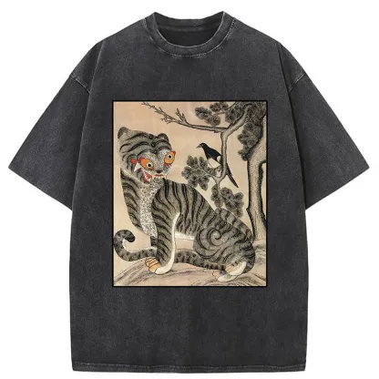 Tokyo-Tiger Tiger And Magpie Washed T-Shirt