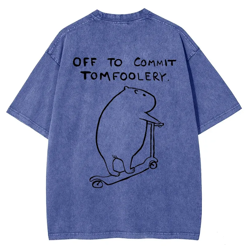 Tokyo-Tiger Capybara Is Ready To Do Something Bad Back Washed T-Shirt Sale