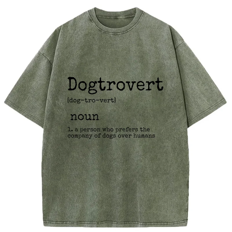 Tokyo-Tiger Dogtrovert Funny Washed T-Shirt