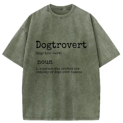 Tokyo-Tiger Dogtrovert Funny Washed T-Shirt