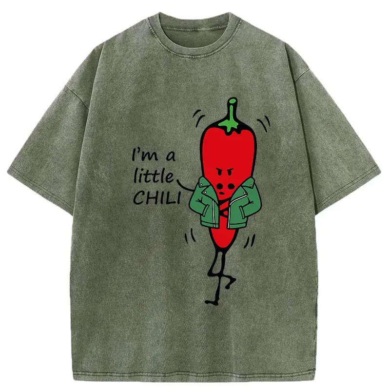 Tokyo-Tiger Little Chili Funny Washed T-Shirt