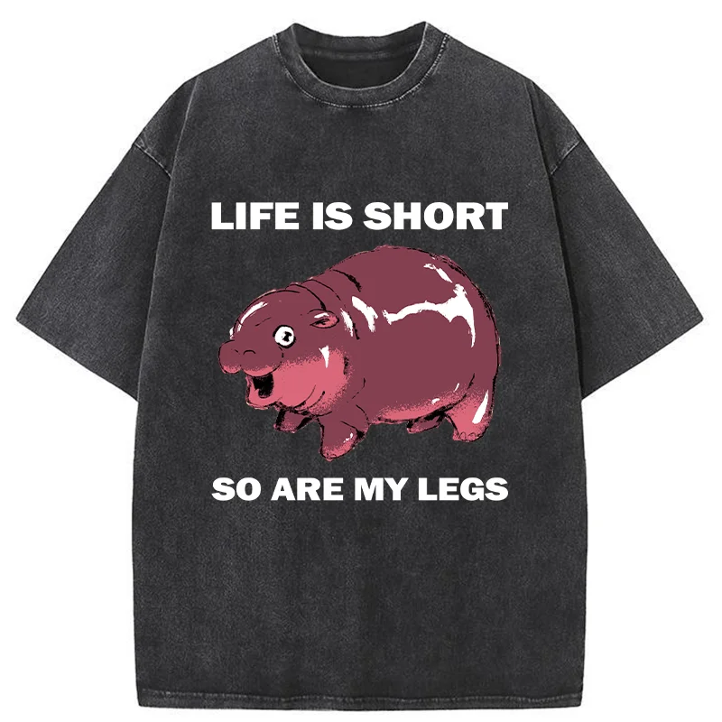 Tokyo-Tiger Short Legs Short Life Washed T-Shirt