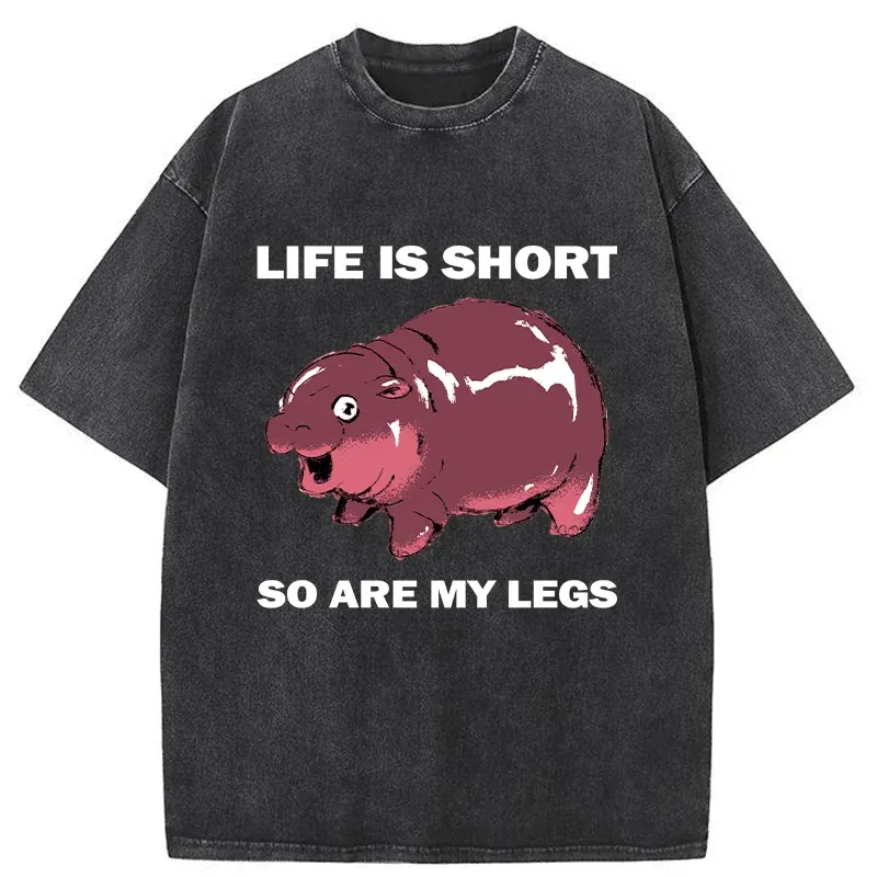 Tokyo-Tiger Short Legs Short Life Washed T-Shirt