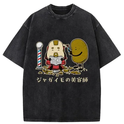 Tokyo-Tiger Potato Hairdresser Washed T-Shirt