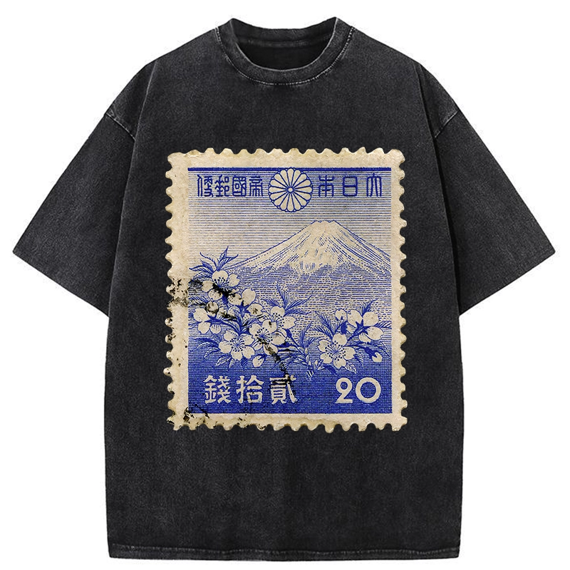 Tokyo-Tiger Japan Vintage Stamp Washed T-Shirt