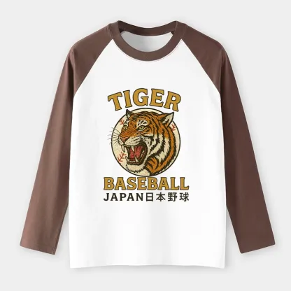 Tokyo-Tiger Osaka Japan Baseball Team Raglan Long Sleeve T-shirt
